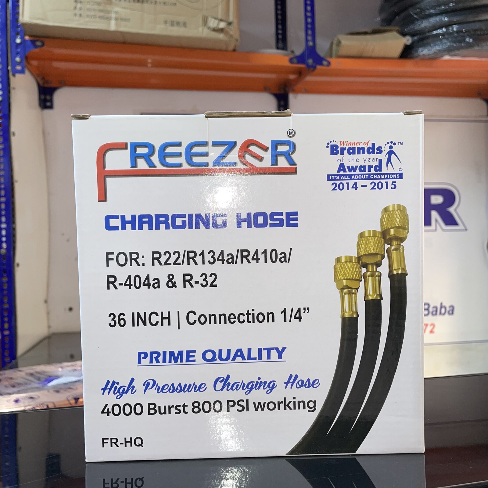 Freezer Charging Hose 36 inch 1/4" (High Pressure)